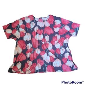 3x plus size floral blouse with embellishments